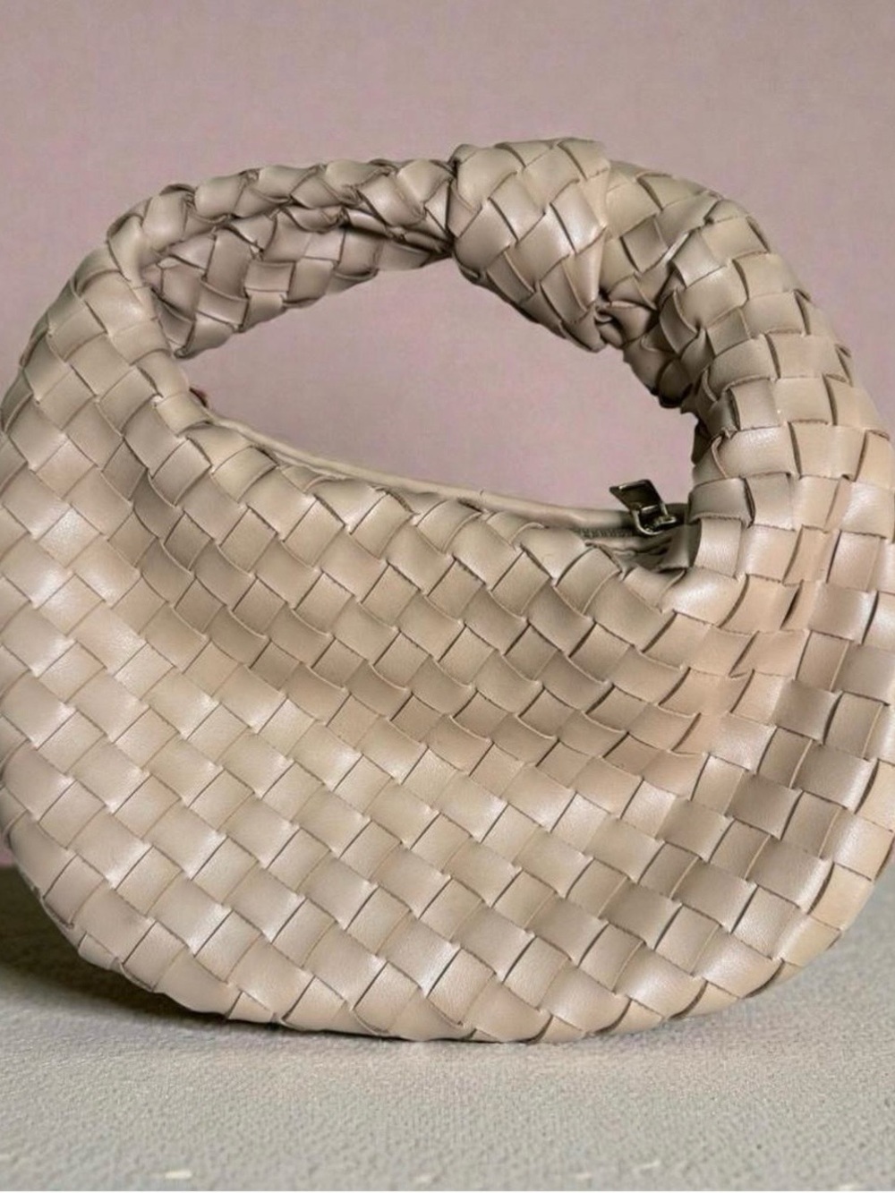 Urban Expressions Woven Hobo Shoulder Bag in Beige